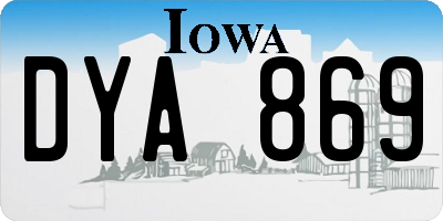 IA license plate DYA869