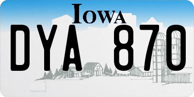 IA license plate DYA870