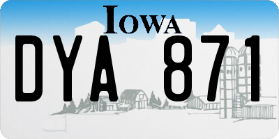 IA license plate DYA871