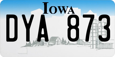 IA license plate DYA873