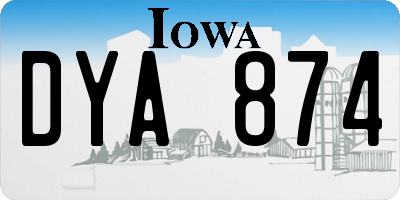 IA license plate DYA874