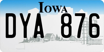 IA license plate DYA876