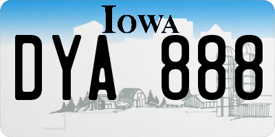 IA license plate DYA888