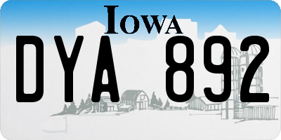 IA license plate DYA892