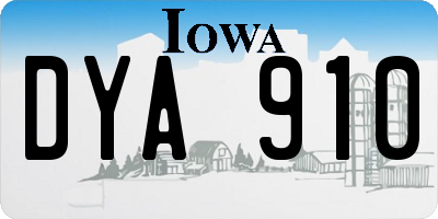 IA license plate DYA910