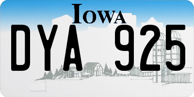 IA license plate DYA925