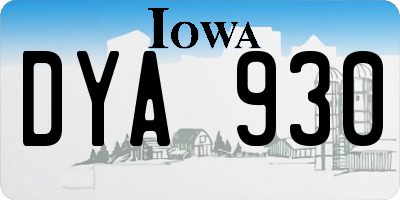 IA license plate DYA930