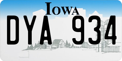 IA license plate DYA934