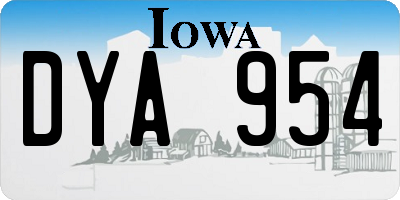IA license plate DYA954