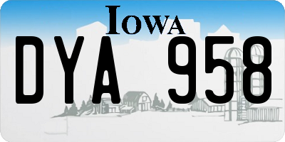 IA license plate DYA958