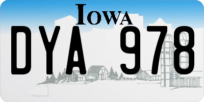 IA license plate DYA978