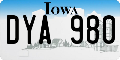 IA license plate DYA980