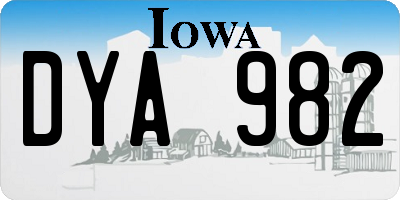 IA license plate DYA982