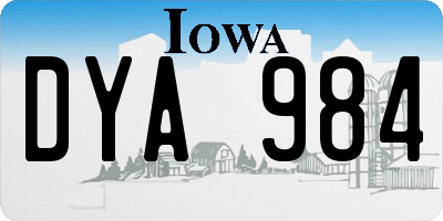 IA license plate DYA984