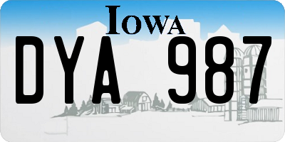 IA license plate DYA987
