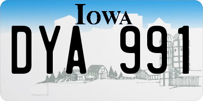 IA license plate DYA991