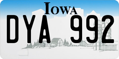 IA license plate DYA992