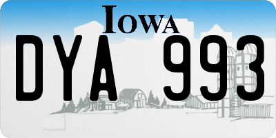 IA license plate DYA993