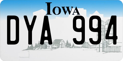 IA license plate DYA994