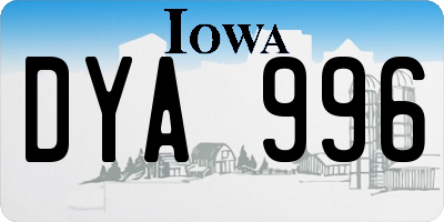 IA license plate DYA996