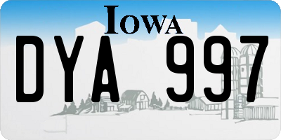 IA license plate DYA997