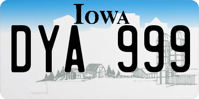IA license plate DYA999