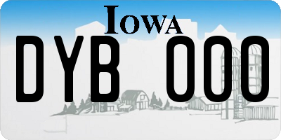 IA license plate DYB000