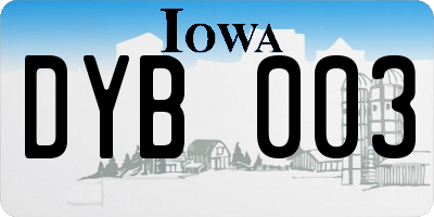 IA license plate DYB003