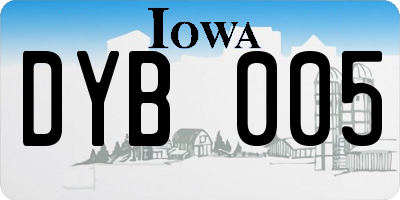 IA license plate DYB005