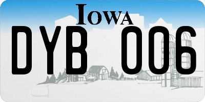 IA license plate DYB006