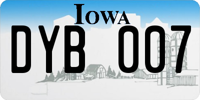 IA license plate DYB007