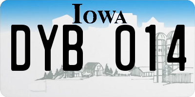 IA license plate DYB014