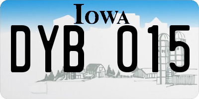 IA license plate DYB015