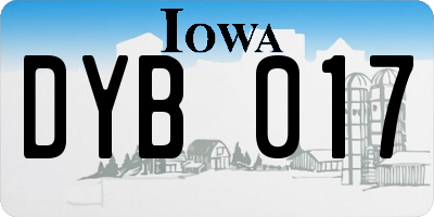 IA license plate DYB017