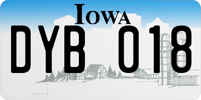 IA license plate DYB018