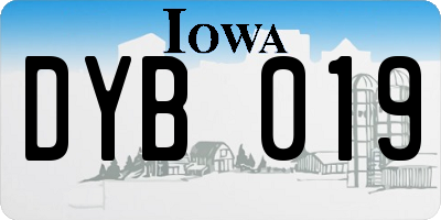 IA license plate DYB019