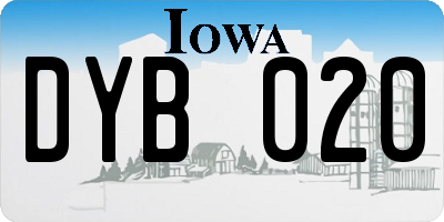 IA license plate DYB020