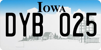 IA license plate DYB025