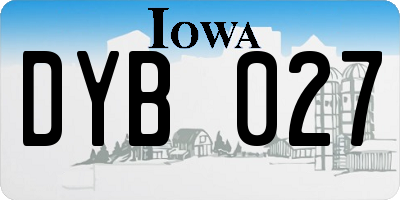 IA license plate DYB027