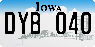 IA license plate DYB040