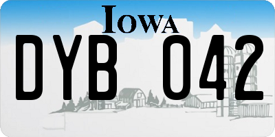 IA license plate DYB042