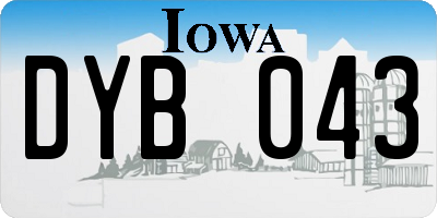 IA license plate DYB043