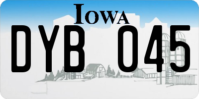 IA license plate DYB045