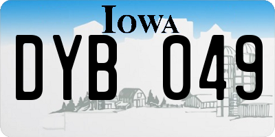 IA license plate DYB049