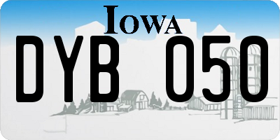 IA license plate DYB050