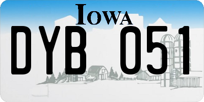 IA license plate DYB051