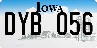 IA license plate DYB056