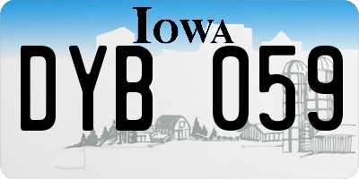 IA license plate DYB059