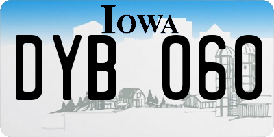 IA license plate DYB060