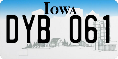 IA license plate DYB061